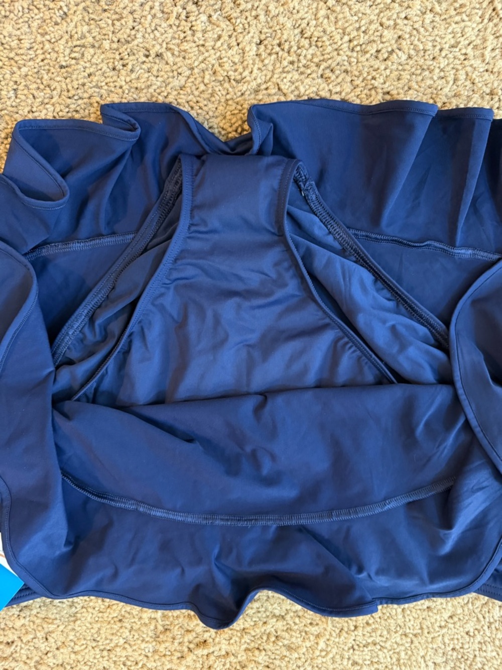 Lands' End women’s Navy Blue Swim Skirt with Ruffle Hem - Picture 4 of 7